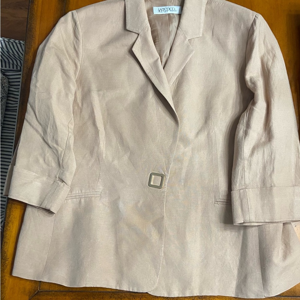 Kasper Women's Light Taupe Single-Button Blazer